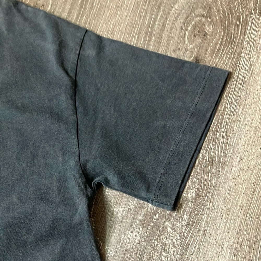 AllSaints Black Short Sleeve Tee with Pink Shoulder Accent - Picture 11 of 12